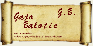 Gajo Balotić vizit kartica